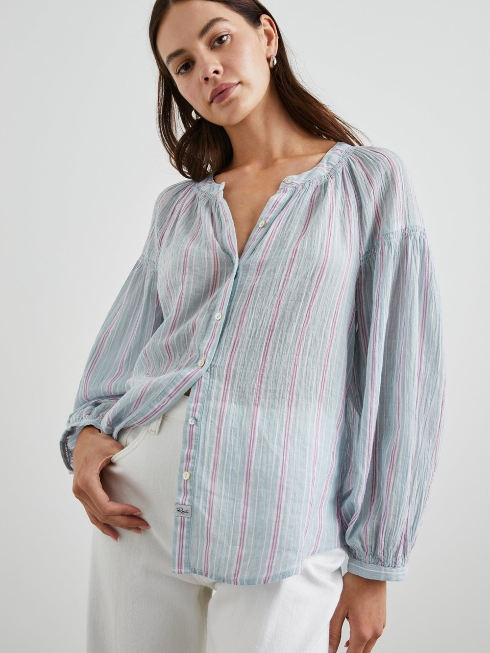 RAILS KENLIE SHIRT PLACID STRIPE WOMENS LARGE